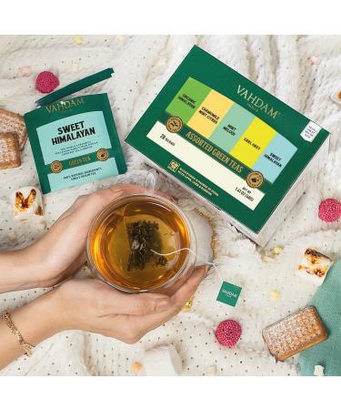 Vahdam Green Tea Trial Set - 5 Flavors 20 Tea Bags | Long Leaf Pyramid Variety Pack | Perfect Gift for Tea Lovers - Buy Online on GoSupps.com