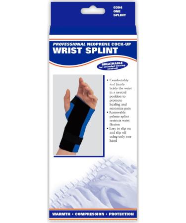 OTC Black Neoprene Wrist Splint - Cock-up Style X-Large for Left Hand | International Shipping Available - Buy Online on GoSupps.com