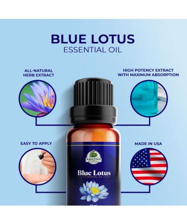 Blue Lotus Essential Oil | Premium Therapeutic Grade | for Aromatherapy Diffuser Skin Soaps Lotions & Candles | Vegan & Cruelty Free Undiluted Essential Oil (0.34 Fl Oz (Pack of 1) Blue Lotus) - Buy Online on GoSupps.com
