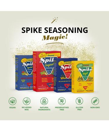 Spike Original All-Purpose Seasoning - All Natural, Low Sodium, No Sugar, No MSG, Zero Calories, Vegan - 7 oz Box - Buy Online on GoSupps.com