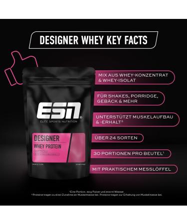 Buy ESN Designer Whey Protein 2x1000g Vanilla + Free 30g Sample - International Shipping Available - Buy Online on GoSupps.com