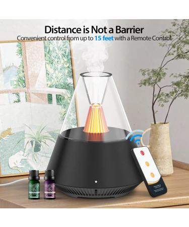 Ltyioe 150ml Aroma Diffuser for Essential Oils | Ultrasonic Humidifier with Remote Control Auto Shut-off & LED Mood Light (Black) | Aromatherapy & Home Wellness - Buy Online on GoSupps.com