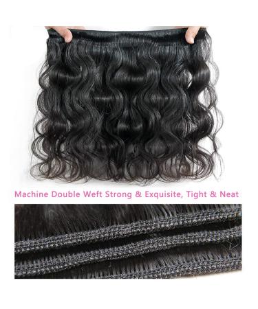 DDSNNT 10A Brazilian Body Wave Bundles with Closure- 3 Bundles of Unprocessed Human Hair (16 18 20) + 4x4 Lace Closure- Natural Color Body Wave Set - Buy Online on GoSupps.com