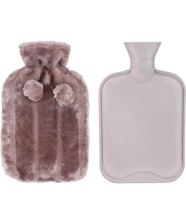 HomeTop Premium Classic Rubber Hot Water Bottle Set | Luxurious Faux Fur Plush Fleece Cover (Nude Pink/Gray) - Perfect for Warmth & Comfort - Buy Online on GoSupps.com
