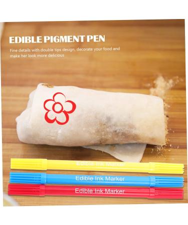 COLLBATH 3pcs Baking Pen Baking Marker Pen Food Coloring Pens Food Markers Food Decorating Pens Baking Coloring Pens Edible Markers Food Grade Markers Dual Plastic Bicuspid Baking Tools - Buy Online on GoSupps.com