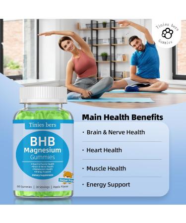Magnesium BHB Gummies 1000mg for Adults Keto BHB Super Fuel for Energy Support Metabolic Health Brain Nerve Heart & Muscle Health Keto Support Gluten Free Non GMO Vegan Apple Flavor 60 60 Count (Pack of 1) - Buy Online on GoSupps.com