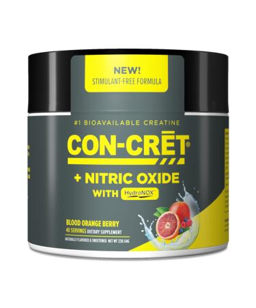 CON-CRET+ Nitric Oxide with HydroNOX, Blood Orange Berry Powder, Patented Creatine HCl with HydroNOX and Organic Beet Root Extract, Promotes Vasodilation, 40 Servings