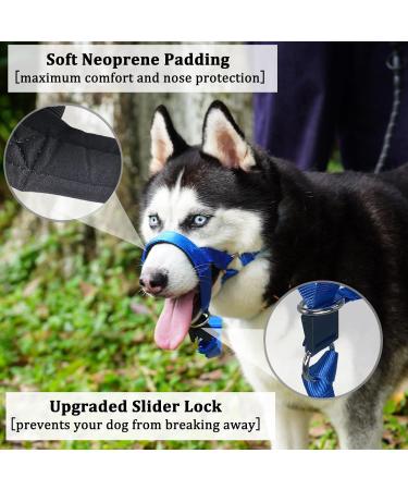 Barkless Dog Collar - No Pull Head Halter for Small & Extra Large Dogs | Padded Muzzle Harness with Training Guide - Prevents Pulling & Choking on Leash - Buy Online on GoSupps.com