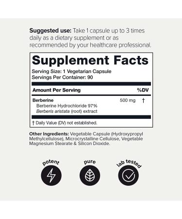 Toniiq Ultra High Strength Berberine HCl - 90 Capsules | Himalayas Sourced - Buy Online on GoSupps.com