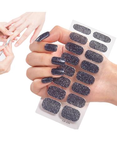 Nail Gel Strips Semi-Cured Gel Nail Strips Long Lasting Full Nail Polish Sticker Easy To Apply Gloss Nail Strips Peel And Stick Nail Wraps Remove Gel Nail Stickers Cs030