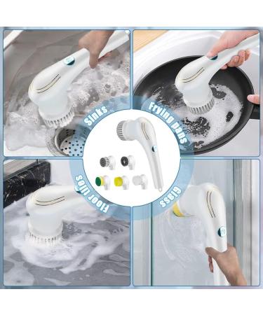 Handheld Electric Cleaning Brush with 5 Changing Heads Wall Brush USB Charging 360 Vibration Cleaning Cleaning Brush Household Multipurpose Cleaning - Buy Online on GoSupps.com