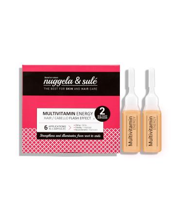 Nuggela & Sul Multivitamin-energy ampoules.Flash effect.Illuminated and nourishes the hair immediately.With the vitamins E C B3 B5 and B6.2x10ml.2 units