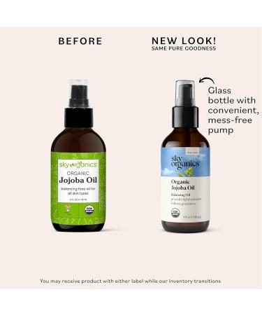 Sky Organics Organic Jojoba Oil for Face | 100% Pure & Cold-Pressed | Lightweight Hydration for Oily & Blemish-Prone Skin | 4 fl. oz - Buy Online on GoSupps.com