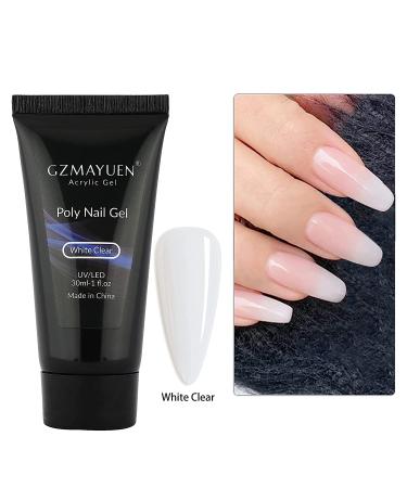 Gzmayuen Nail Extension Gel Set - Soft White Poly Nail Gel Kit with Slip Solution | 30ml UV Builder for Stunning Nails - Buy Online on GoSupps.com