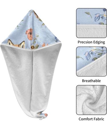 Adventure Fox Light Blue Hair Towel 2 Pack - Super Absorbent Quick Dry Hair Turbans for Women & Girls - Buy Online on GoSupps.com