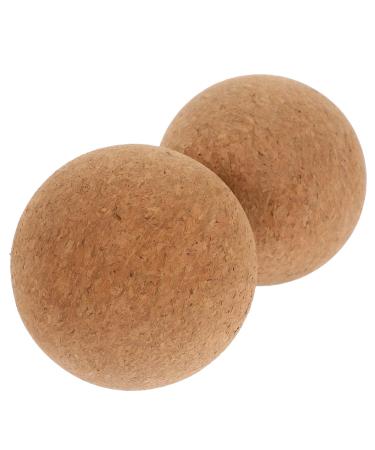 Soesfoufu neck massage device 2st yoga ball cork trigger point ball pressure point ball painful muscle scooter wood muscle massage ball back roller trigger point-massage ball fitness foot fascia ball