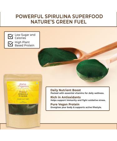 Darsa Organics Spirulina Powder 4 oz - USDA Organic Super Greens Plant-Based Spirulina Protein Powder for Smoothies - Non-GMO Vegan Kosher - Buy Online on GoSupps.com