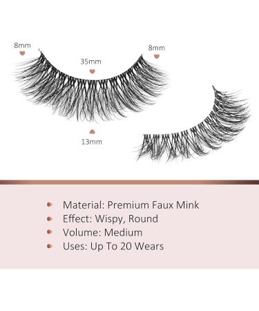Onlyall Lashes Natural Look Volume Mink Soft Eye Lashes - A12 Natural Wispy (8MM-13MM) - Buy Online on GoSupps.com
