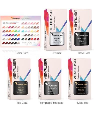 VENALISA UV Gel Nail Polish Set 60 colors Universal for all seasons Gel polish Nude Pink Red Black Glitter Nail Glitter Long Lasting Glossy Shellac Nail Art Design Soak Off LED Lamp Nail Set vip4 - Buy Online on GoSupps.com