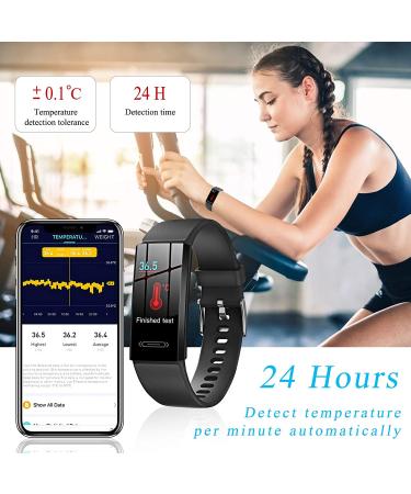 V100S Fitness Tracker with Body Temperature Heart Rate Blood Pressure Sleep Health Monitor Activity Tracker Step Calorie Counter Pedometer Watch for Men Women Teens Black - Buy Online on GoSupps.com