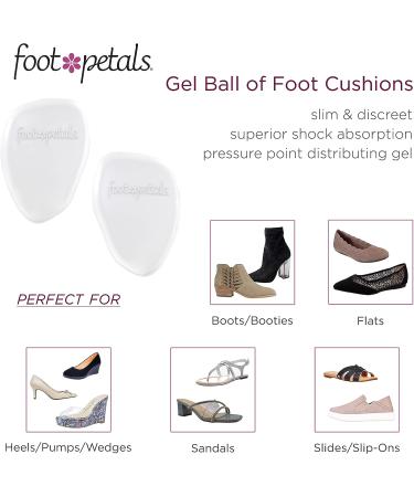 Foot Petals Women's Clear Gel Rounded Cushions - 1 Pair, One Size | Comfortable Shoe Inserts - Buy Online on GoSupps.com