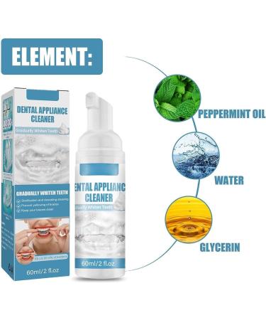 Mousse nettoyante pour appareils buccaux proth ses dentaires prot ge-nuits dispositifs de retenue et aligneurs combat la mauvaise haleine 60 ml (3pcs) 3 Pi ces. - Buy Online on GoSupps.com