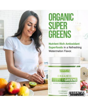 Essential Sports Nutrition Organic Super Greens Powder Nutrient-Dense Blend for Energy Detox & Immune Support USDA Organic Non-GMO Vegan-Friendly - Buy Online on GoSupps.com