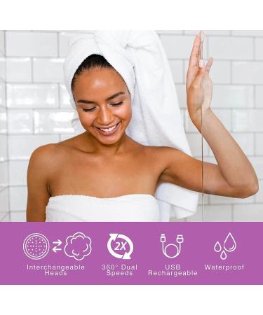 Spa Sciences NERA Shower Body Brush - 4-in-1 Multifunction Treatment for Exfoliation, Cleansing, Massaging - Includes Body Brush, Loofah, Pumice Stone, Massage Head - All Skin Types - Buy Online on GoSupps.com