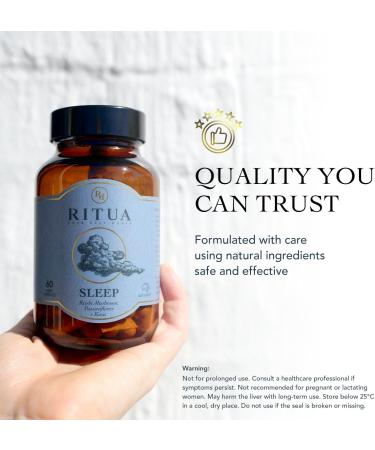 RITUA Wellness Natural Sleep Supplement Deep Sleep Aid Mushroom Supplement with Kava Powder Reishi Mushroom and Passionflower Extracts Alternate to Sleep Gummies Promotes Relaxation 60 Capsules - Buy Online on GoSupps.com