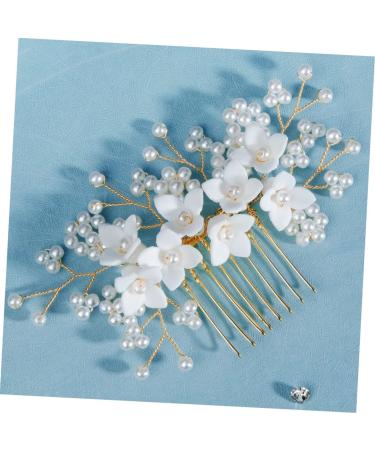 Angoily Bridal Comb Hair Accessories for Bride Wedding Bride Hair Comb Bridal Flower Hair Comb Hair Accessory for Women Floral Hair Comb Tiara Pearl Miss Beautiful Ceramic Flower - Buy Online on GoSupps.com