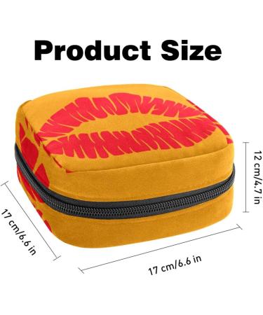 Stylish Storage Bags for Women's Bandages & Menstrual Products | Red Lip Pattern Zipper Pocket & Multicolored Designs - Buy Online on GoSupps.com