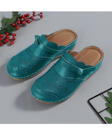 Buy XTZYGLFD Women's Heel Spur Slip-On Wedges - Summer Open Toe Beach Sandals - Breathable Festival Shoes - Green Size 6.5 UK - Buy Online on GoSupps.com