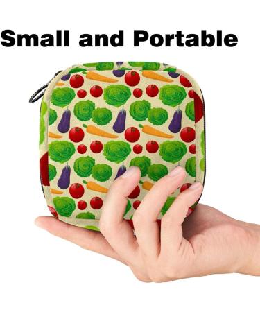 Shop Stylish Menstrual Bag with Zipper for Women & Girls - Fruit & Vegetable Design - International Shipping Available - Buy Online on GoSupps.com