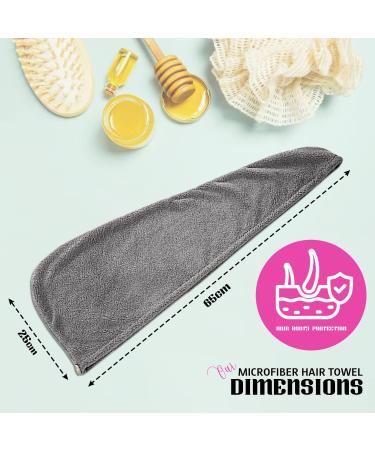 4 Pack Cash & Cart Microfiber Hair Towel Wrap for Women - Ultra Soft & Quick Drying Head Turbans - Super Absorbent Hair Towel for All Hair Types - Buy Online on GoSupps.com