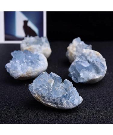 Natural Crystal Rough Natural Blue Celestite Crystal Cluster Irregular Blue Celestite Geode ineral Crystal Cluster for Balancing Collection 100-150g AGBLKLCME (Size : 100-150g) - Buy Online on GoSupps.com