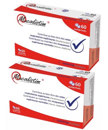 Audistimpharma MUCODISTIM - Well-being of the Upper Airways - Pack of 2 Boxes of 60 Tablets