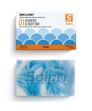 Solpri Swim Shampoo Bar for Hair & Body Unscented with Vitamin C to Remove Chlorine 4 oz - Buy Online on GoSupps.com