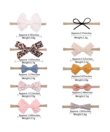 10 Pack Baby Girl Hairbands - Stylish Headband Hair Clips for Newborns & Toddlers - A1 H0408-1 - Buy Online on GoSupps.com