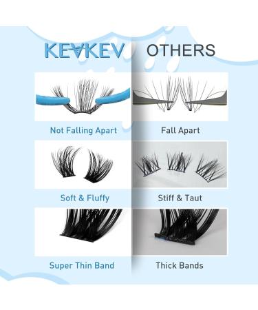 KevKev 320 Pcs D Curl Eyelash Clusters DIY Lash Extensions | 4 Mixed Styles | Wispy & Natural Look |D-Mix (8-16mm) - Buy Online on GoSupps.com