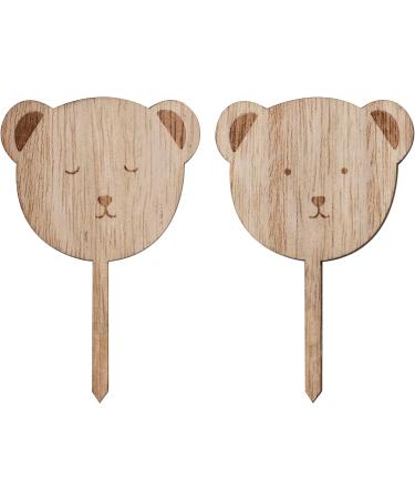 Buy Ginger Ray Wooden Teddy Bear Cupcake Toppers - 6 Pack Baby Shower Decorations - Neutral Cake Topper for Parties - Buy Online on GoSupps.com