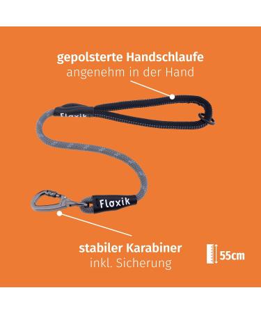 Buy Floxic Tow Lines for Dogs - 5m 10m 15m 20m Gray | Reflective Tether with Removable Hand Loop | Ideal for Puppy Training - International Shipping Available - Buy Online on GoSupps.com