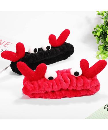Beaupretty Women Spa Headband Set - Cute Cartoon Crab Design - Coral Fleece Headwrap in Black Red - Perfect for Makeup and Face Washing - Buy Online on GoSupps.com