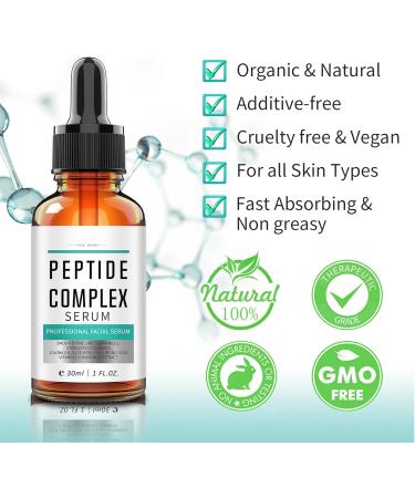 Peptide Complex Face Serum Anti Wrinkle Serum Hyaluronic Acid Serum For Reduce Crow'S Feet Forehead Wrinkles Even Skin Tone Face Care Hydrating Serum Suitable For All Skin Types 30ml - Buy Online on GoSupps.com