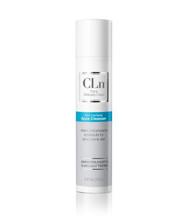 CLn  Acne Cleanser - Acne Wash with Salicylic Acid and Preserved with Sodium Hypochlorite  Non-Irritating  Fragrance Free (3.4 fl oz) 3.4 Fl Oz (Pack of 1) - Buy Online on GoSupps.com
