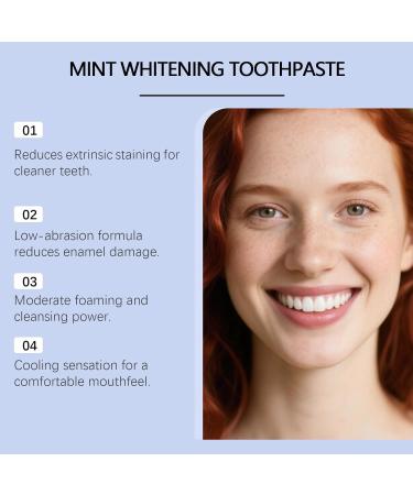 Mint Toothpaste Gentle Teeth Cleaning Oral Freshness Daily Oral Care for Smooth Shiny Teeth(3PCS) - Buy Online on GoSupps.com