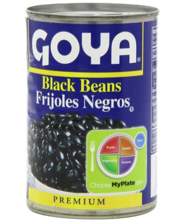 Goya Black Beans - Frijoles Negros 15.5 Oz Pack of 6 15.5 Ounce (Pack of 6)