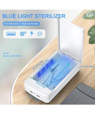 Funfe Nail Tool Sterilizer with Blue Light - Portable UV Sterilizer Box for Nails - Manicure & Jewelry Sanitizer - White - Buy Online on GoSupps.com