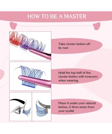 Colored Lash Clusters - 5 Mixed Colors 14mm Volume Wispy Individual Eyelashes - Soft Reusable DIY Lash Extensions - Buy Online on GoSupps.com