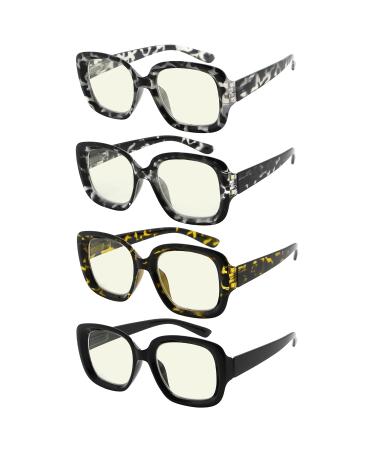 Eyekepper 4-Pack Reading Glasses Blue Light Blocking Chic Computer Glasses Readers Women +2.5 Blue Light Blocking-b40-4 Pairs 2.5 x