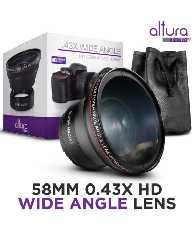 58MM 0.43x Altura Photo Wide Angle Lens w/Macro for Canon EOS DSLR Cameras - Buy Online on GoSupps.com